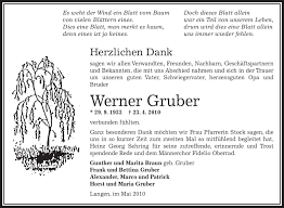 Werner gruber experimental workswerner gruber: Traueranzeigen Von Werner Gruber Trauer Op Online De