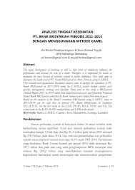 Dengan analisis rasio dapat diperoleh gambaran baik buruknya keadaan atau posisi keuangan suatu bank. Pdf Analisis Tingkat Kesehatan Pt Bank Brisyariah Periode 2011 2014 Dengan Menggunakan Metode Camel