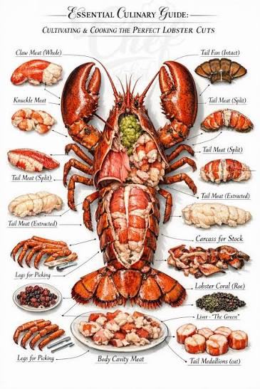 Complete Culinary Breakdown of the Lobster: Every Edible Part Explained for  Cooking, Flavor, and Professional Kitchen Use This visual culinary guide  shows the full anatomy of a lobster and highlights every valuable