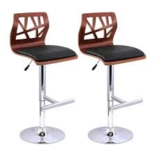 Superior quality blow moulded high stool in a crisp, classy black colour with. Corette Modern Timber Cut Out Breakfast Bar Stool In Black Set Of 2 Simply Bar Stools