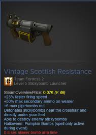 Free Vintage Scottish Resistance Team Fortress 2 Level 5 Stickybomb Launcher Halloween Pumpkin Bombs Playstation Games Listia Com Auctions For Free Stuff