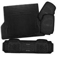 All Weather Heavy Duty Rubber Semi Pattern Black Car Front Rear Floor Mats 6 Pieces Set Liner Read More Reviews Rubber Floor Mats Car Front Car Floor Mats