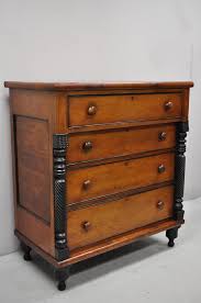 Antique American Federal Sheraton Mahogany Empire Tall Chest Dresser For Sale At 1stdibs Antiques Tall Chest Dresser