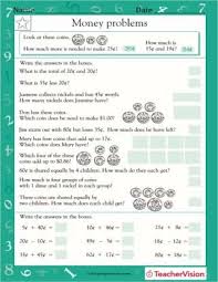 money word problems i worksheet grade 2 teachervision