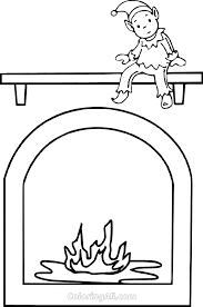 Fireplace room coloring page free printable coloring pages. Elf On The Shelf With Fireplace Coloring Page Coloringall
