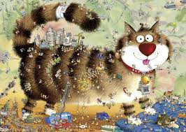 Heye 1000 Parca Puzzle Kedilerin Hayati Degano Puzzle Karikatur Kedi