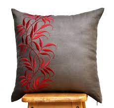 Fodere per cuscino per divano 50x50. Red Leaves Throw Pillow Cucire Cuscini Cuscini Ricamati Tutorial Cuscino