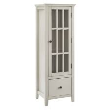 They're a pretty great compromise between solid cabinetry and open shelving, allowing you to. Largo Antique Glass Door Cabinet White Linon Target