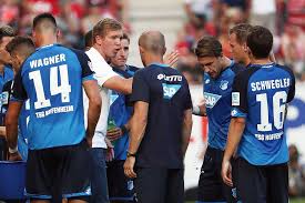 Head Coach Julian Nagelsmann Of Hoffenheim Talks To The Players Mainz Coach Julian