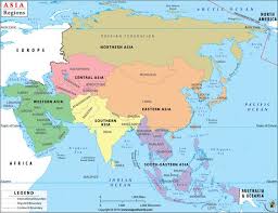 Asia Regions Map In 2020 Asia Map Asia Asia Continent