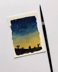 Easy Watercolor Desert Video Watercolor Sunset Watercolor Paintings Art Painting