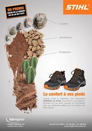 Stihl Shoes By L Andre Nemorin Ltd Allez Y Du Bon Pied Avec Les Chaussures Stihl En Promo Au Salon De La Maison Tel 286 Flyer Design Hiking Boots Design