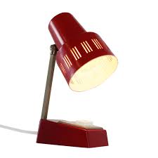 Introductions this piece was painted for. Small Dark Red Desk Light 1960s 1540