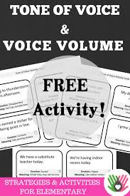 Free Printable Download For Tone Of Voice Activity Voice Levels Tone Of Voice Speech Therapy Activities