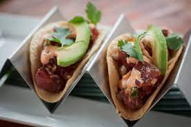 Blackened fish, chile lime sauce, shredded cabbage mix, topped with pineapple relish. Taco Tuesday It S Always Time For Fish Tacos In Seattle Where To Eat Guide