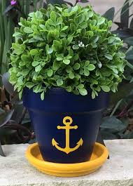 Anchor Flower Pot Plant Pot Decoration Painted Flower Pots Decorated Flower Pots