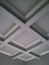 Sadie Stella A Client S Office Space Home Ceiling Coffered Ceiling Design Coffered Ceiling Paint