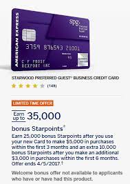 The big offer is expired. American Express Spg Business Card Offers Now 35 000 Points Doctor Of Credit
