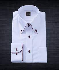 White Broadcloth Shirt Button Down Big Collar Panache Bespoke Mens Shirt Dress Shirts Custom Dress Shirts