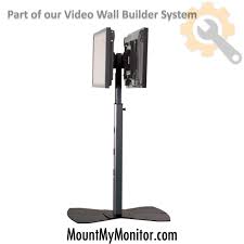 Dual Back To Back Freestanding Display Mount For 30 To 55 Inch Screens Height Adjustable In 2020 Video Wall Height Adjustable Tv Floor Stand