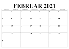 Nachstehend finden den kalender 2021 mit allen gesetzlichen feiertagen und festtagen zum download. 2021 Februar Kalender Zum Ausdrucken Pdf Excel Word Druckbarer 2021 Kalender