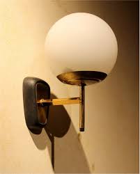 New photos wall sconces plug in style generally, if you have unexciting, clear wall surface area, the first imagined should be to liven this with ar. Stilnovo Style Italian Glass Globe And Gilt Brass One Light Wall Sconces 1950s