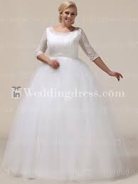 Simple Plus Size Wedding Dress With 3 4 Sleeves Ps161 Plus Size Wedding Dresses With Sleeves Plus Wedding Dresses Plus Size Wedding Gowns