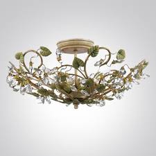 Maybe you would like to learn more about one of these? Add Beautiful Focal Point With Elegant And Sophisticated Ceiling Light Fixture Adorned By Green Leaves And Crystal Beads Beautifulhalo Com