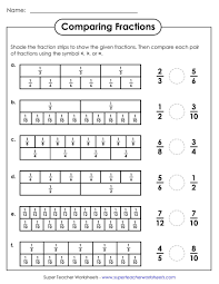 Comparing Fractions Worksheet 3rd Grade Paring Fraction Worksheet For Third Grade Fractions Worksheets Fractions Comparing Fractions