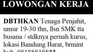 Maybe you would like to learn more about one of these? Detail Gambar 7 Contoh Iklan Baris Lowongan Kerja Singkat Dan Penjelasanny