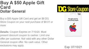 Check spelling or type a new query. Expired Dollar General Purchase 50 Apple Giftcard Get 8 Off Doctor Of Credit