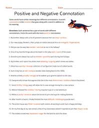 positive and negative connotation 1 worksheet education com