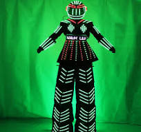 Efun MOQ 1 PCS Wireless Controller LED Robot Costumes With Helmet Luminous  Costume Most Popular LED Light Dance Suits