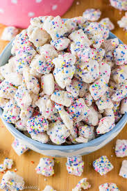 Pour cereal into a very large bowl. Sugar Cookie Puppy Chow Deliciously Sprinkled