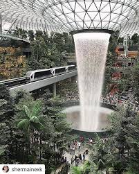 The world's largest indoor waterfall is currently being built in singapore's new jewel changi airport extension, designed by safdie architects. The New Waterfall Feature At The Singapore Airport Is Blowing Our Minds We Might Just Have To Plan A Detour On O Waterfall Features Indoor Waterfall Waterfall