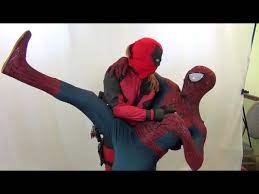 LADY DEADPOOL hits on SPIDER-MAN! Real Life Marvel Superhero Movie - YouTube