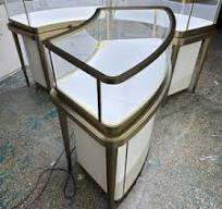 Corner Glass Display Cabinets - Modern Design with LED Lighting
