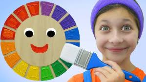 Angel is Painting a Rainbow Sun!! Best Learning Video for Toddlers
