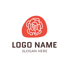 Red And White Carnation Icon Logo Design Flower Logo Flower Logo Design Logo Design