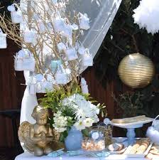 Shop fun express for the best assortment available in wholesale & bulk party supplies including decorations, favors, tableware, and more. Angel Themed Baptism Baptism Party Ideas Photo 7 Of 21 Catch My Party