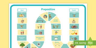 Prepositions english worksheets for kids preposition worksheets speech and language teaching english activities english prepositions phonics grammar lessons. Preposition Board Game Teacher Made
