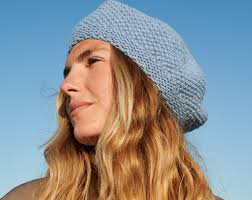 Vintage St Michael Wool Beret Hat Royal Blue Classic Winter Hat Preppy 90s 