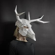 I heart crafty things ' fun tutorial to create this superhero mask will put a smile on everyone's face. Deer Stag Skull 3d Papercraft Mask Template Low Poly Paper Etsy