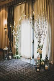 Willow Branch Orchid Hydrangea And Lantern Altar Decorations Wedding Alter Decorations Church Wedding Decorations Altar Decorations