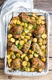 Garlic Chicken And Potatoes One Pan Dinner Aol Food Passover Recipes Dinner Sheet Pan Dinners Sheet Pan Recipes