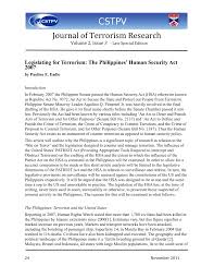 Si pangilinan ay isang abogado. Pdf Legislating For Terrorism The Philippines Human Security Act 2007