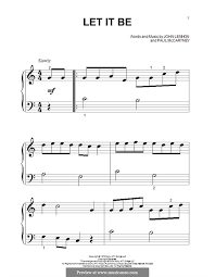 Download free let it be sheet music beatles pdf for piano sheet music. Let It Be For Piano By J Lennon P Mccartney Sheet Music On Musicaneo