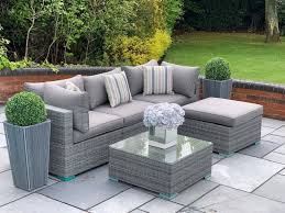 5 Piece Richmond Rattan Complete Sofa Set In Classic Grey Weave Mix In 2020 Grey Garden Furniture Rattan Garden Furniture Grey Rattan Garden Furniture