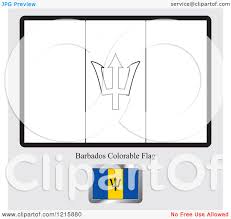 Coloring with vigor stories & rhymes exploration english maths puzzles. Clipart Of A Coloring Page And Sample For A Barbados Flag Royalty Free Vector Illustration By Lal Perera 1215880