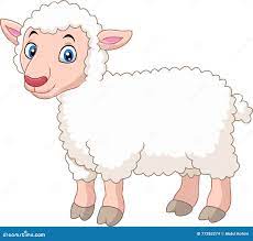 Милая овечка шаржа изолированная на белой предпосылке Иллюстрация вектора -  иллюстрации насчитывающей ферма, сладостно: 77283274